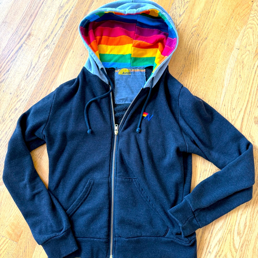 Aviator Nation Signature Rainbow Hoodie
